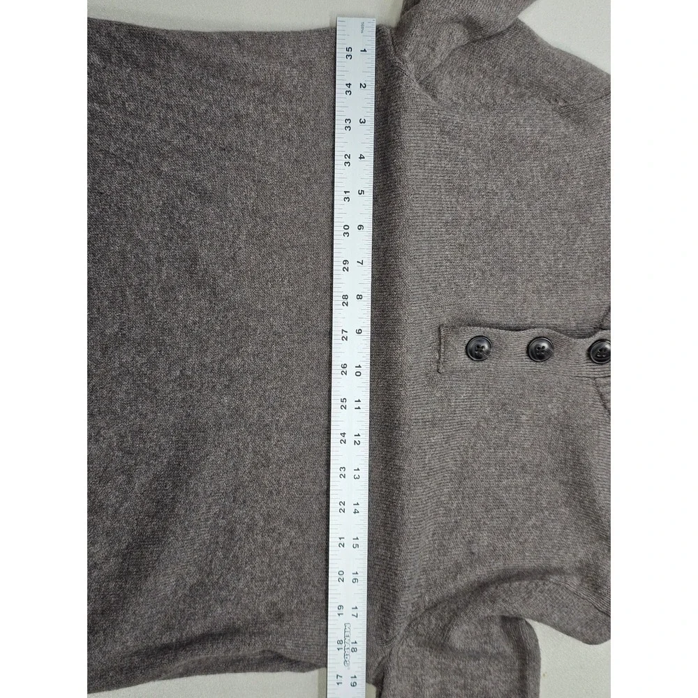 Banana‎ Republic Mens Mock Neck Button Placket Sweater Brown Heathered Medium